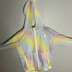 Rainbow adidas rain coat for girls size XL